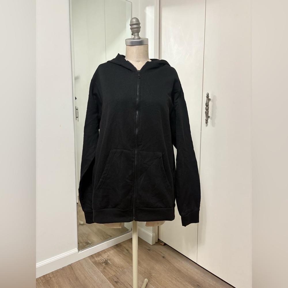 Sahara Club Woman's Black Full Zip  Hoodie with Pockets Cozy Sweater Medium